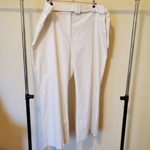 Lane Bryant White Linen Wide Leg Pants w/Belt 26R